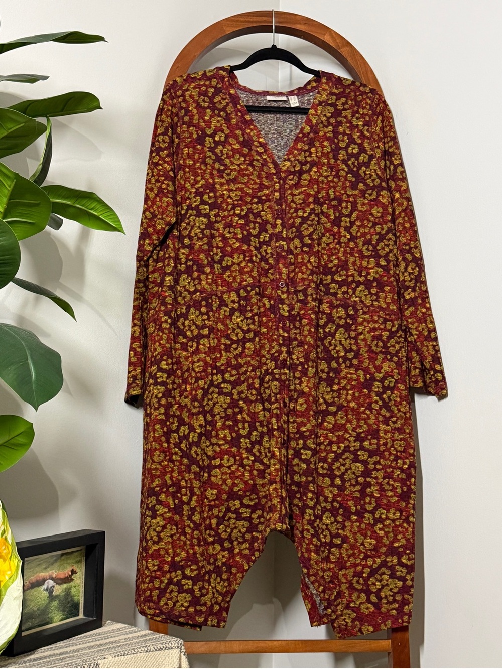 LOGO by Lori Goldstein 2X Rust Asymmetric Hem Button Front Cardigan Sweater